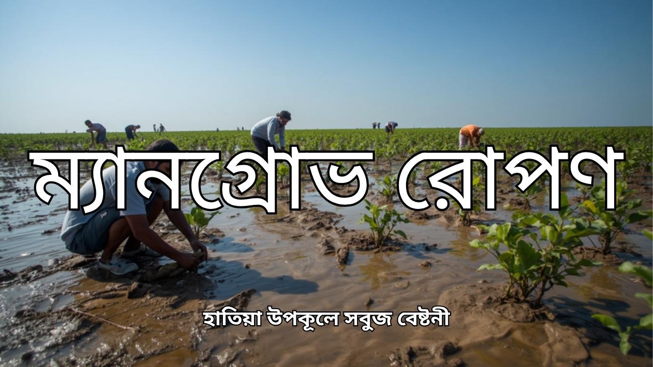 ম্যানগ্রোভ রোপণ অভিযান: হাতিয়া উপকূলে সবুজ বেষ্টনী বাড়ানোর উদ্যোগ